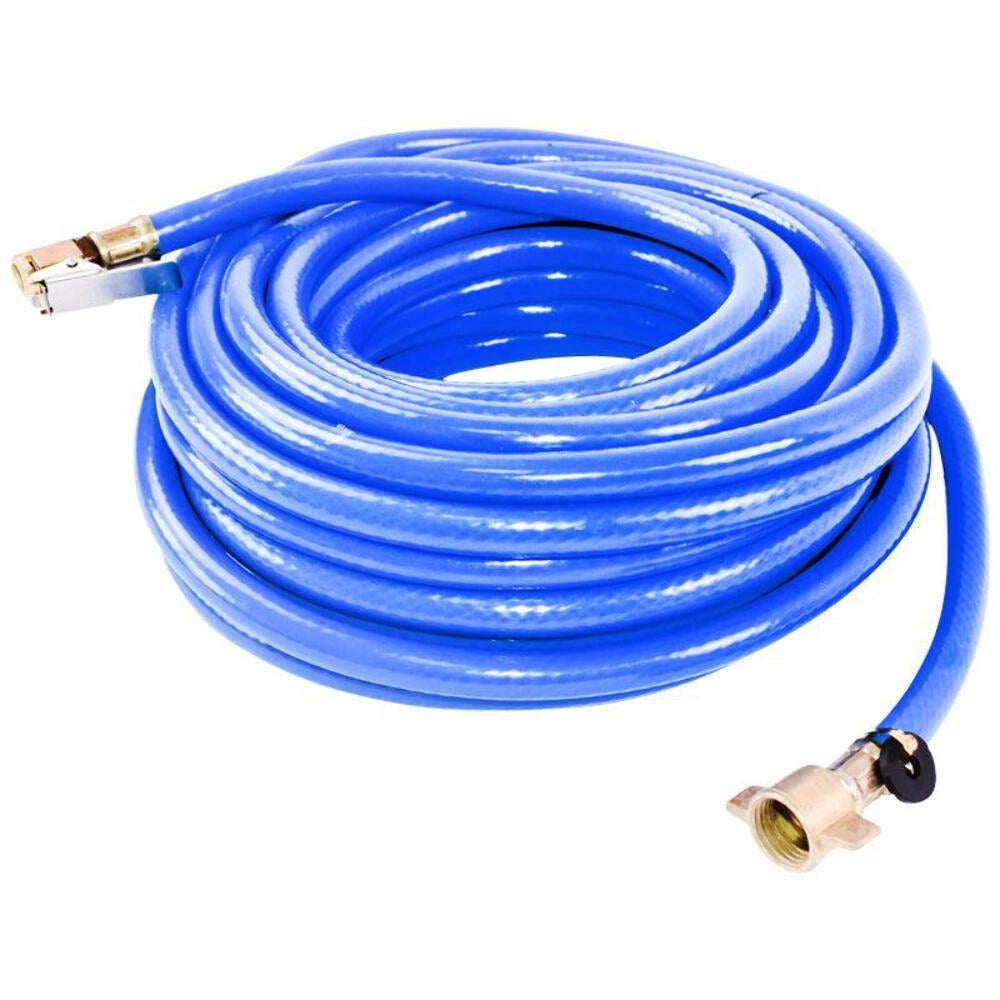Tubo aria compressore blu L = 12 m con terminali di collegamento per gonfiare le ruote