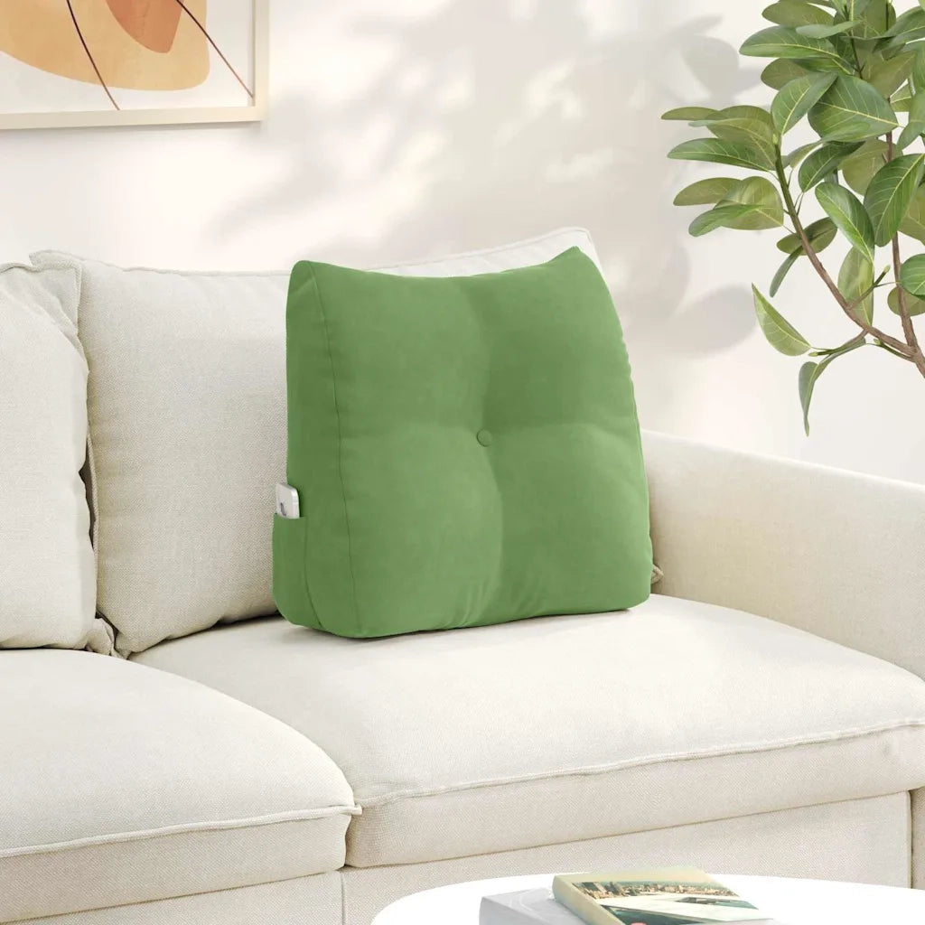 Cuscino per Schiena | Cuscino dorsale Verde chiaro 45 x 24 x 50 cm Velluto