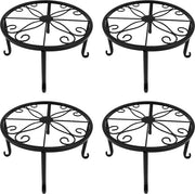 Supporto per piante 4 pezzi 24 cm circolare - metallo duraturo - supporto per piante - supporto per piante da interni e esterni - per balcone e giardino