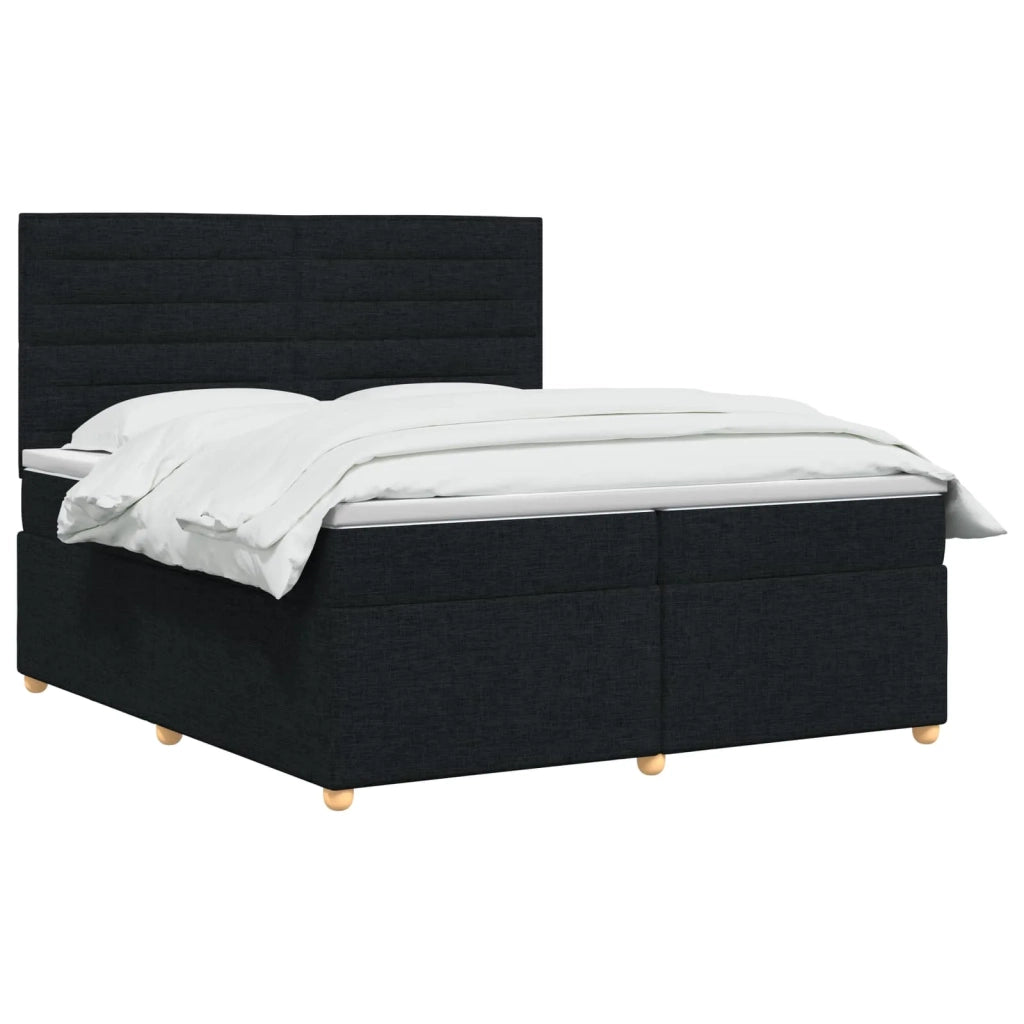 Letto box spring con materasso Nero 200 x 200 cm Tessuto 3453958