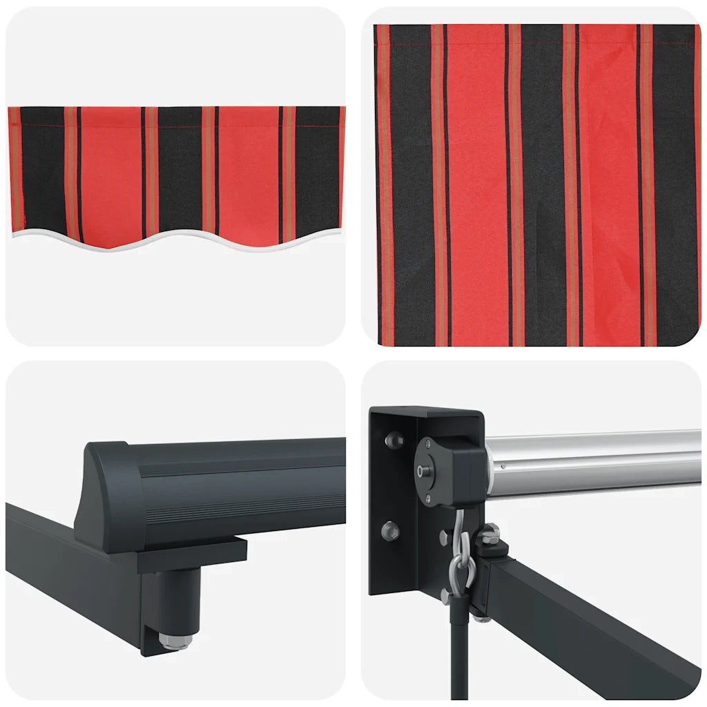 Tenda Retrattile Arancione e Marrone 3x2,5m Tessuto e Alluminio 3154466
