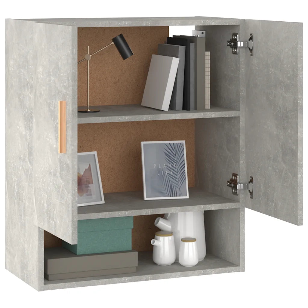 Armadietto a Muro Grigio Cemento 60x31x70 cm Legno Multistrato cod mxl 45495