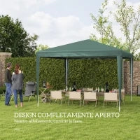 Gazebo da Giardino 3x3 m e Portatile con Copertura Anti UV, Verde