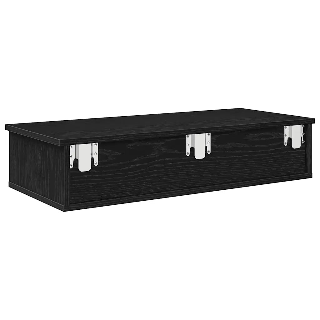 vidaXL Scaffale a Parete con Cassetti Nero 80x31x17 cm in Truciolato