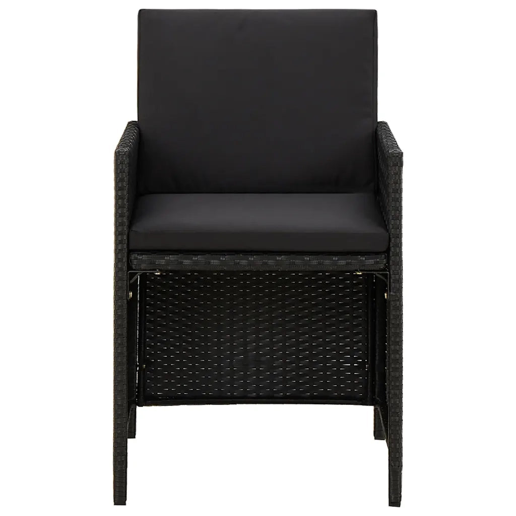 Sedie da Giardino con Cuscini 2 pz | Sedie da Esterno in Polyrattan Nere