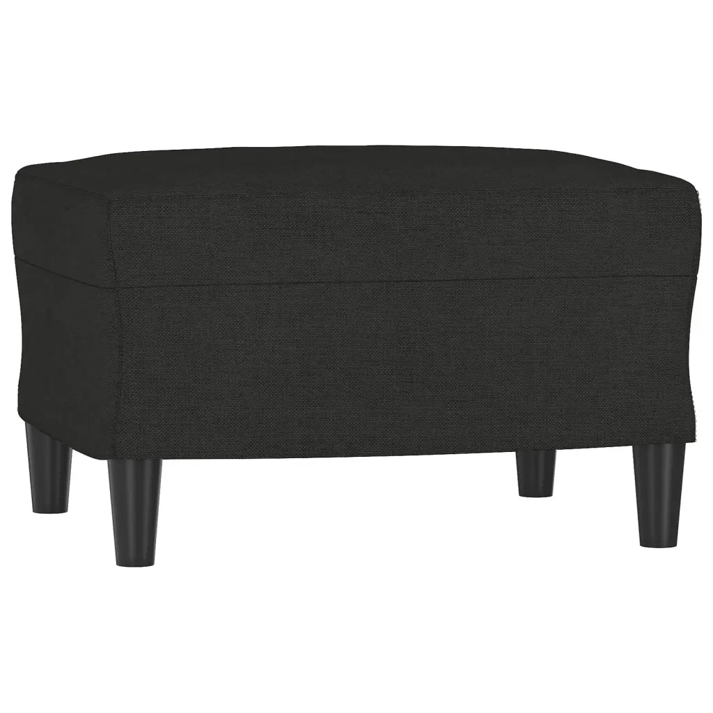 Poltrona con Poggiapiedi Nero 60 cm in Tessuto 3201131
