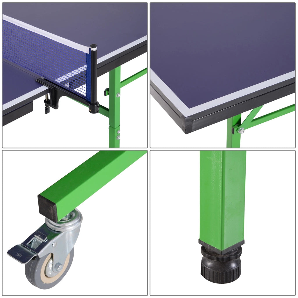 EasyComfort Tavolo da Ping Pong Pieghevole Interno con 8 Ruote 152.5 × 274 × 76cm