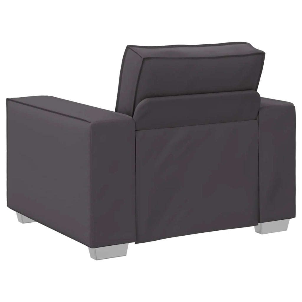 Poltrona | Sedia Relax Sofa Grigio 100 cm Pelle Sintetica