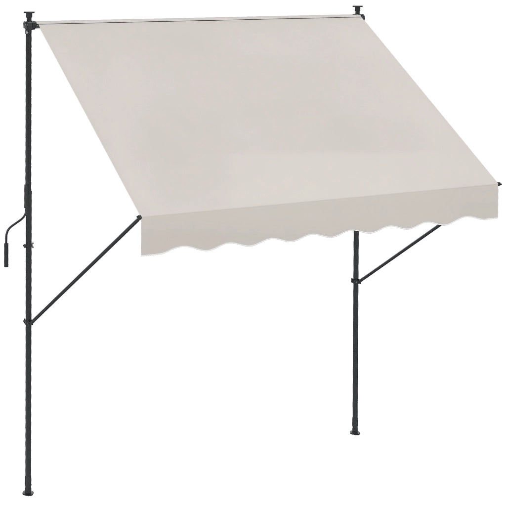 Toldo Manuale Retrattile per Balcone e Terrazza ¨C zephmum ¨C Crema 200x175x210-310 cm