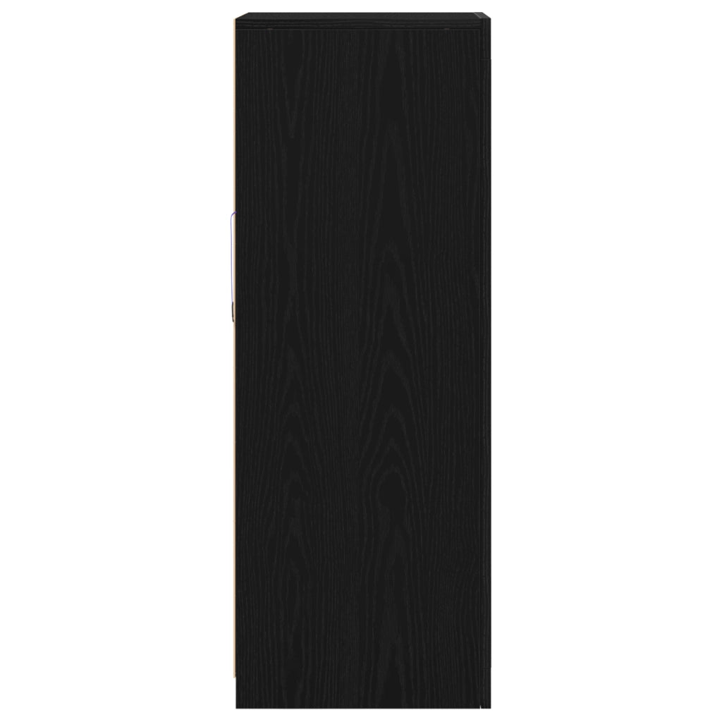 Credenza con luci LED Rovere Nero 41x37x100 cm