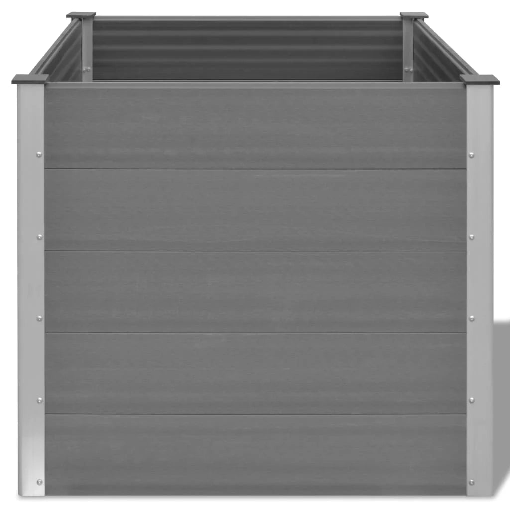 Fioriera rialzata per piante e fiori giardino WPC 100 x 100 x 91 cm grigio 02_0001236