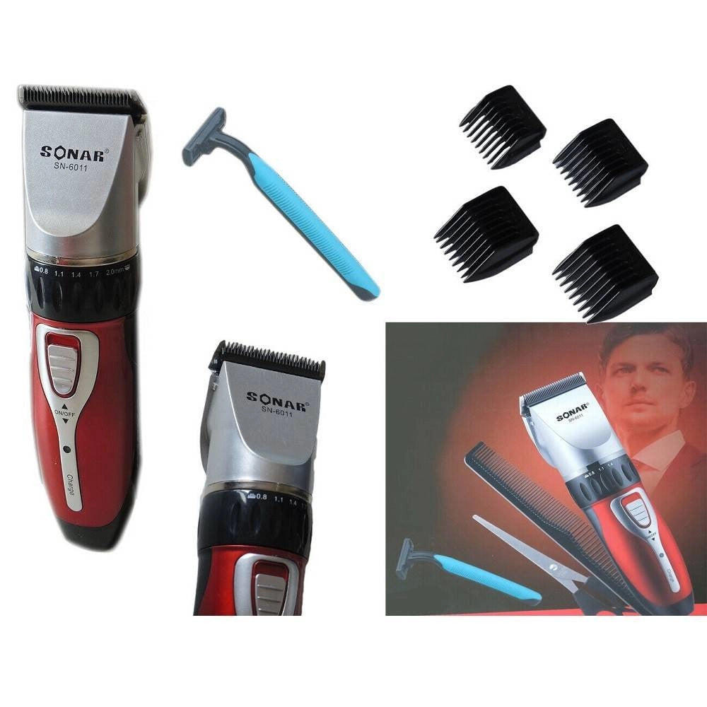 Trade Shop - Taglia Capelli Ricaricabile Rasoio Regola Barba Senza Fili Lama Acciaio Sn6011 -