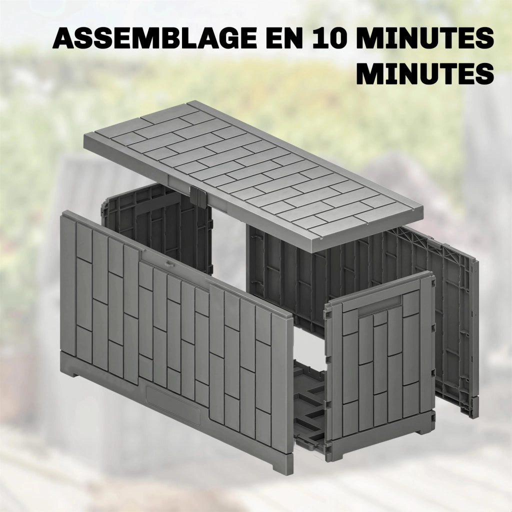 Coffre da Giardino 227 L ¨C zephmum ¨C Grigio, Effetto Legno, 106.5x43x54.5cm