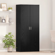 Highboard Rovere Nero 80x39x178 cm Legno Ingegnerizzato