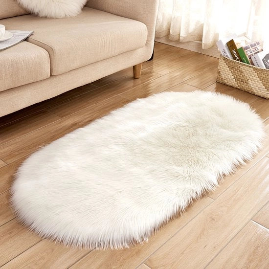 Tappeto di moquette per soggiorno, divano e camera da letto (60*120cm, bianco)