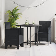 Sedie da Giardino 2 pcs Antracite Poli Rattan