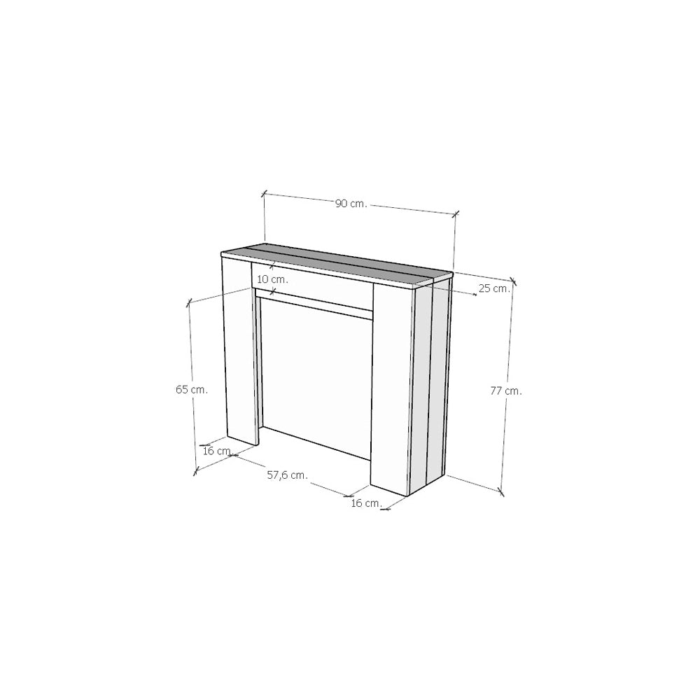 Consolle allungabile 90x25/211 cm Kivra Bianco Frassino