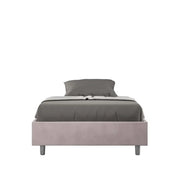 Letto matrimoniale francese contenitore imbottito 140x210 microfibra glicine Azelia