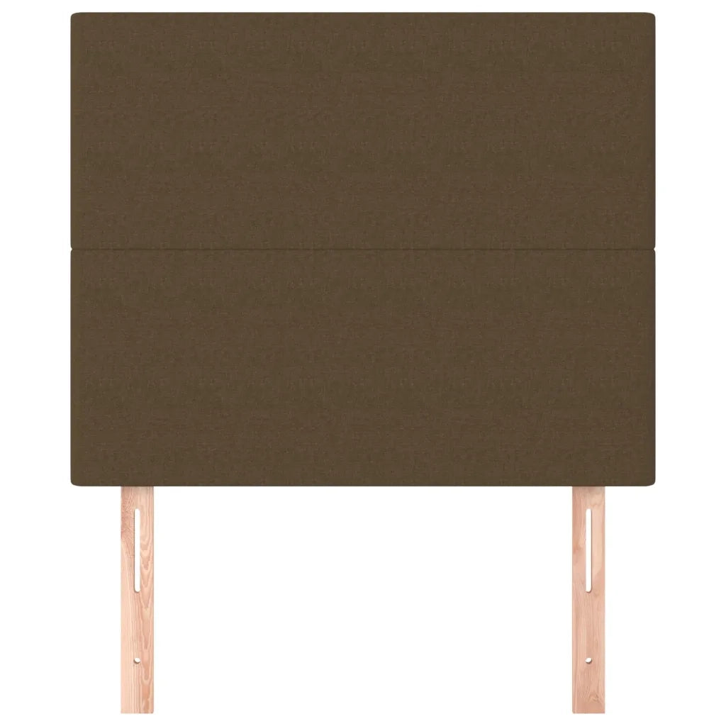 Testiera 2 pz Marrone Scuro 90x5x78/88 cm in Tessuto