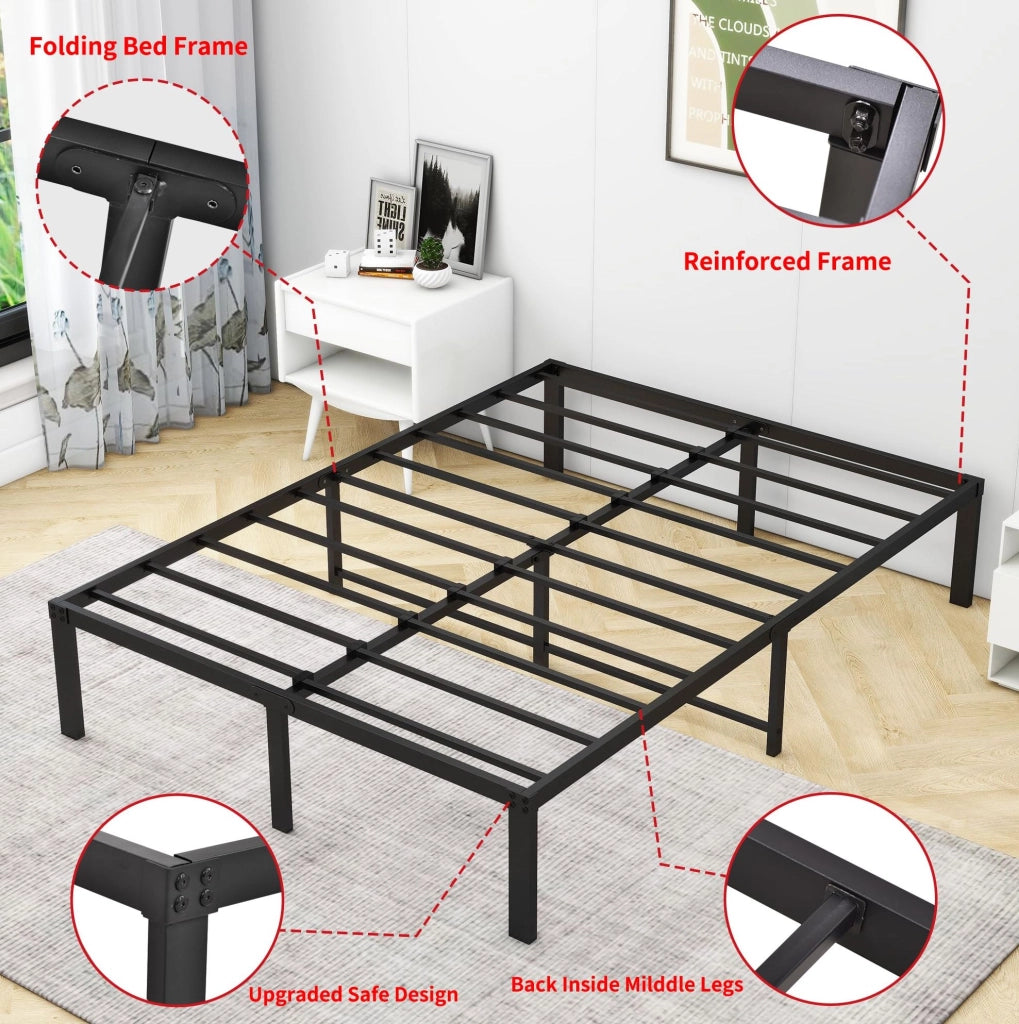 Struttura letto in metallo 120 x 200 cm con doghe; altezza da terra 31 cm; nera