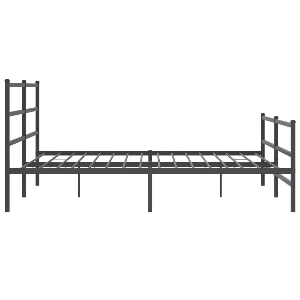 Giroletto con Testiera e Pediera Metallo Nero 183x213 cm 355388