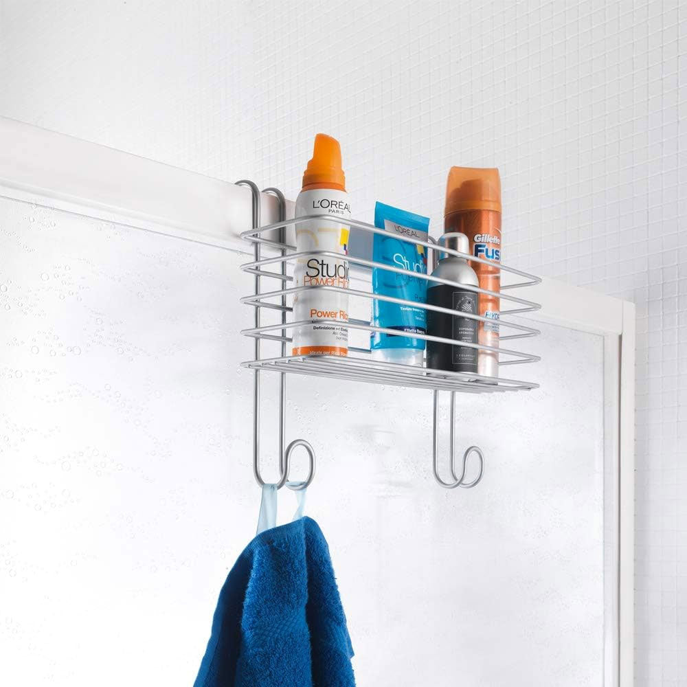 Cestello con Ganci da Bagno da Appendere Box Doccia Radiatore Metaltex