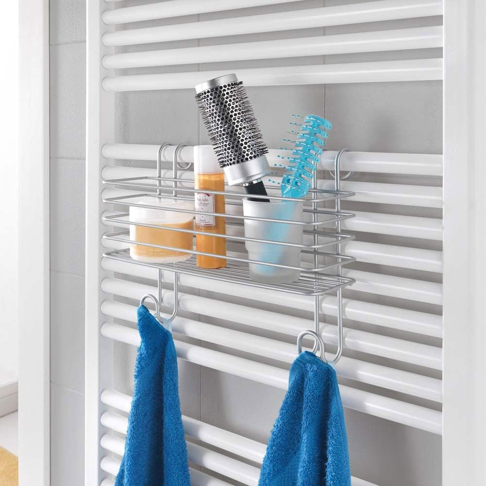 Cestello con Ganci da Bagno da Appendere Box Doccia Radiatore Metaltex