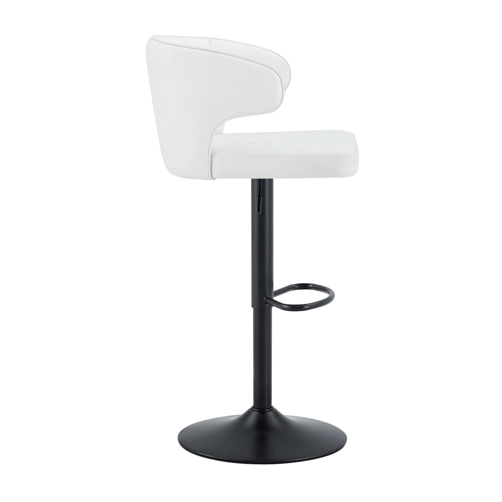 SGABELLO BAR Set da 2 pezzi girevole 360° regolabile 85-110 cm Bianco PU