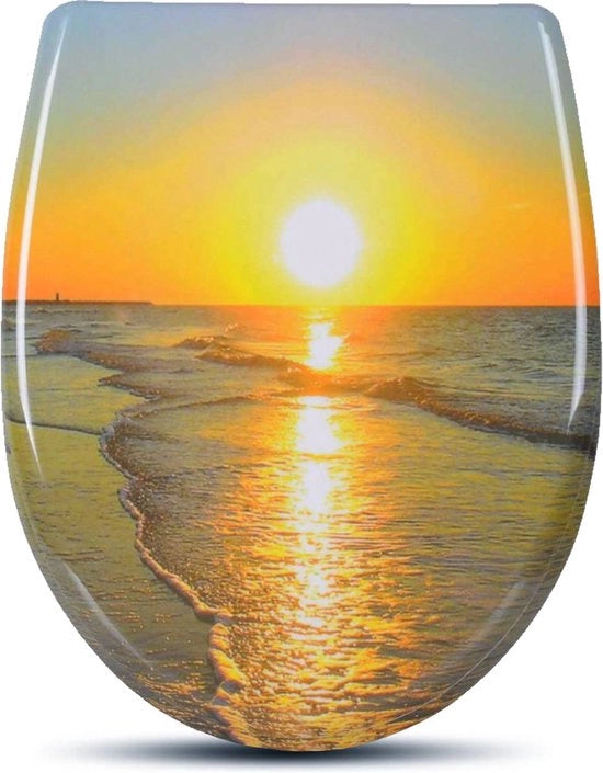 Bracciale per WC - Antibatterico - Chiusura Soft - Universale - Stampa a Soffiuso del Sole