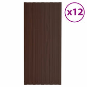 Pannello per tetto 12 pz Marrone 100 x 45 cm Acciaio zincato CFW2769246