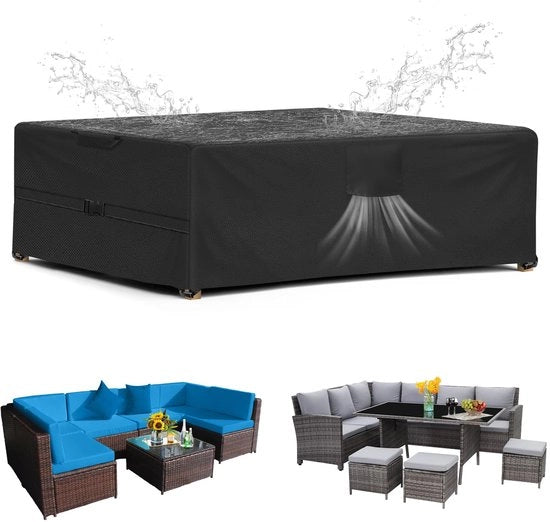 Ombrellone da giardino 270x180x89cm con aperture di ventilazione, impermeabile, resistente al vento, resistente ai raggi UV, robusto e resistente alle abrasioni, copertura da giardino in tela 420D Oxford, ombrellone da giardino resistente alle intemperie.