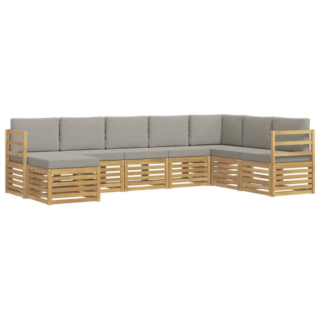 Set di divani da esterno 8 pcs Bianco e Grigio Chiaro 3392296