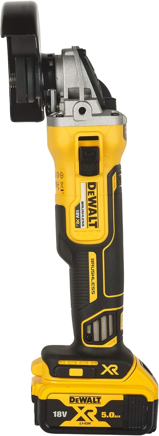 DeWalt Smerigliatrice frullino Brushless XR Ø125 mm con 2 batteria 18V 5Ah, caricabatterie e valigetta TSTAK DCG405P2