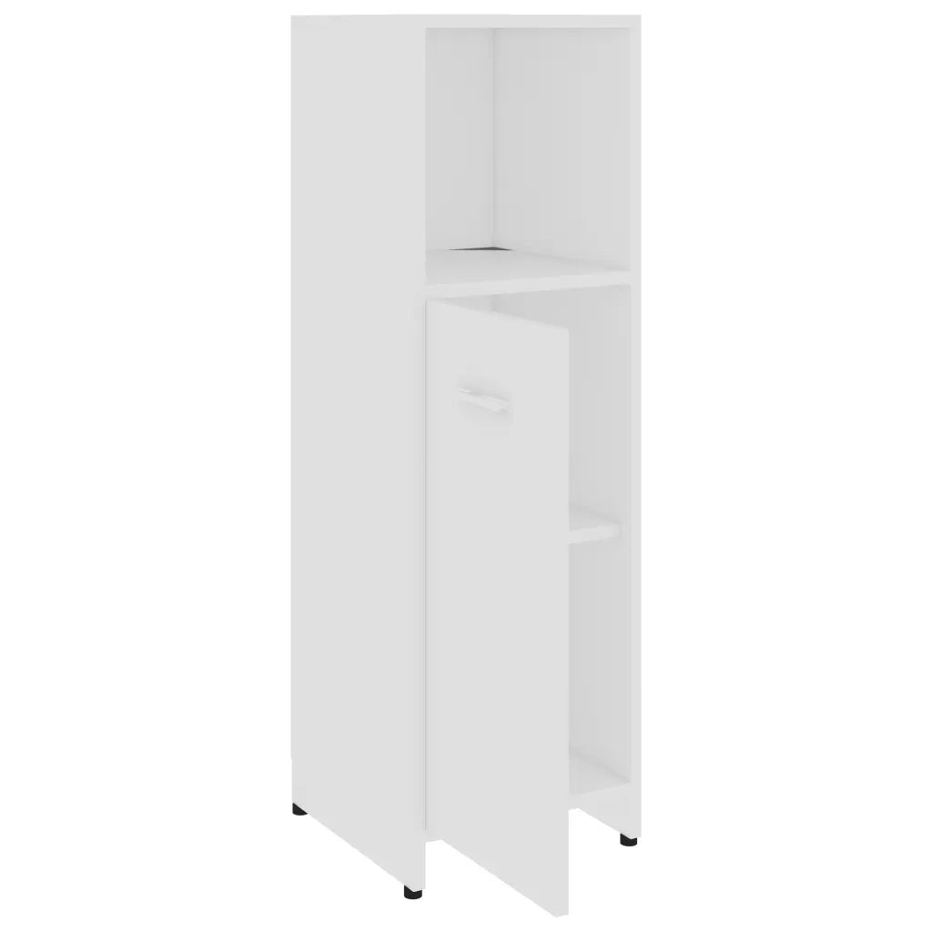 Set Mobili da Bagno | Armadio da bagno 4 pz Bianco in Legno Multistrato