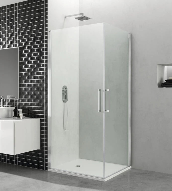 Box doccia angolare OPEN 2 porte battenti 50x65 cm cromo trasparente