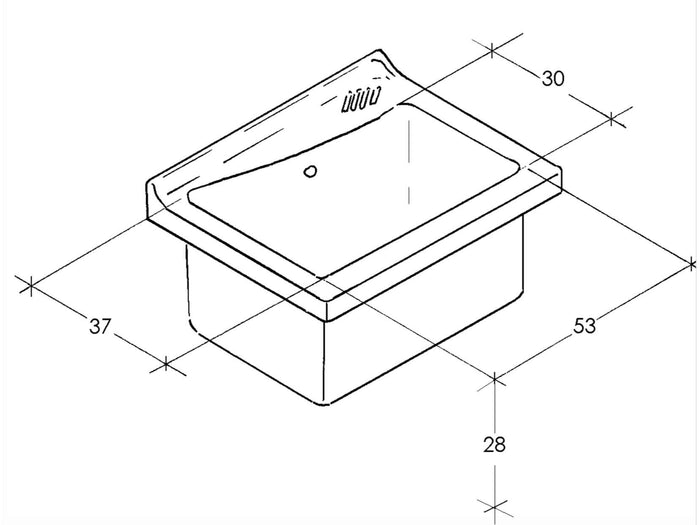 Mobile Lavatoio 63x50x87 cm 2 Ante Asse in Legno Montegrappa Acqua Marella Bianco Lucido