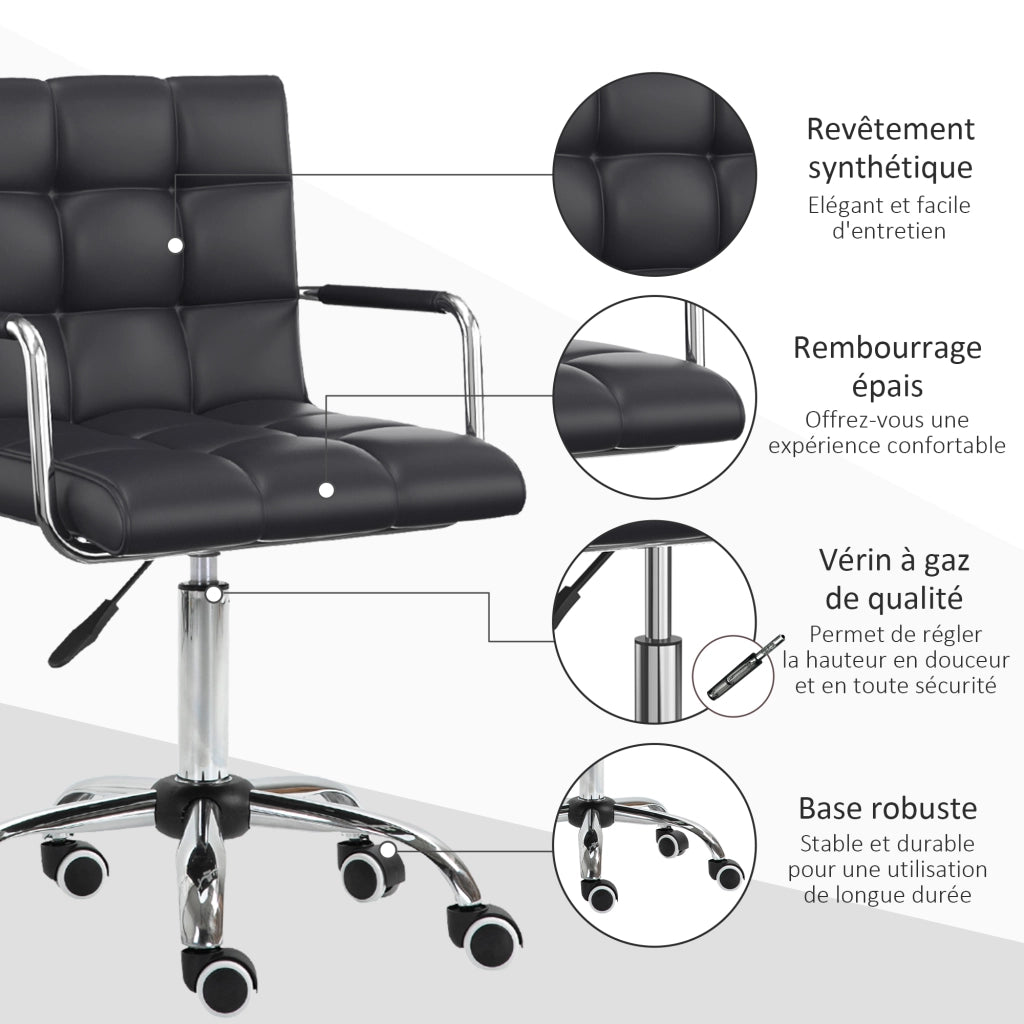 Sedia da ufficio reclinabile ¨C zephmum ¨C tessuto nero 60x60x100 cm