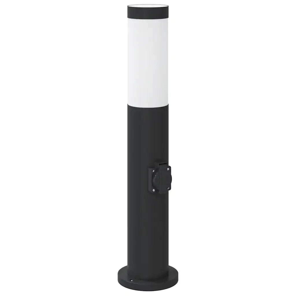 Lampada a paletto con presa elettrica 50 cm Acciaio Inox IP44 4006035