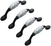 Deurknop in Ceramica e Alluminio - Maniglia per Mobili - Set da 4 - Ceramica e Alluminio