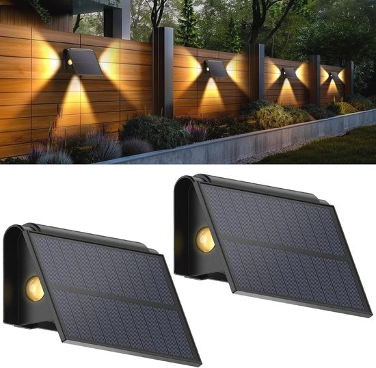 Lampade solari per esterno - 2 pezzi - Lampade solari con 2 livelli di luminosità - IP65 impermeabili - Decorazione e illuminazione per prato, scale, balcone