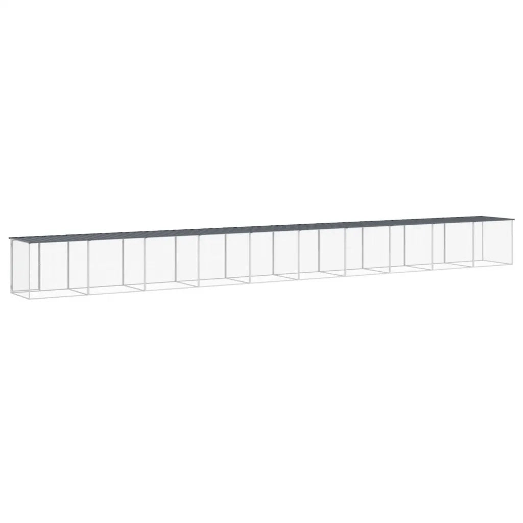 Gabbia Polli con Tetto Antracite 1003x98x90 cm Acciaio Zincato 3189053