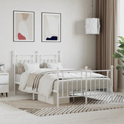 Giroletto con Testiera e Pediera-Struttura Letto Metallo Bianco 120x190 cm 850859