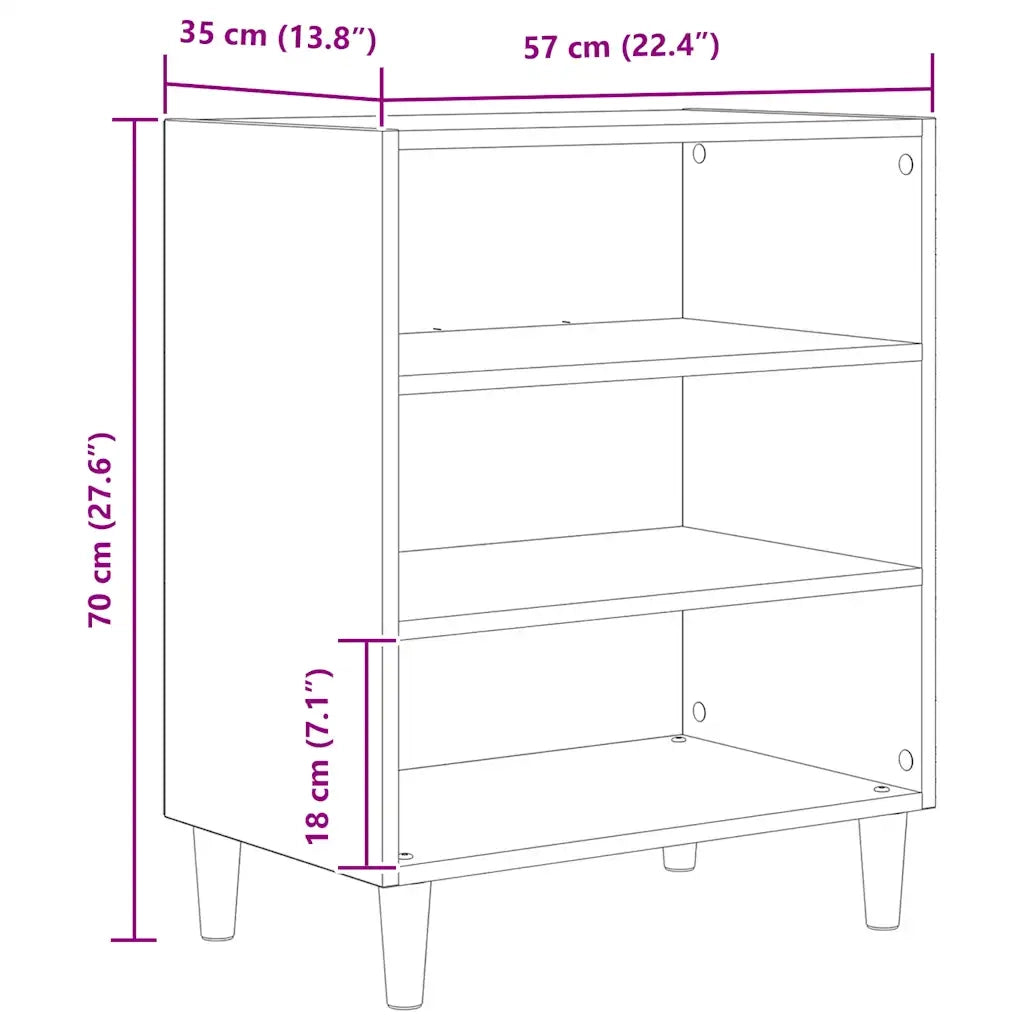 Credenza-Buffet-Armadio da cucina Rovere Artigianale 57x35x75 cm in Truciolato