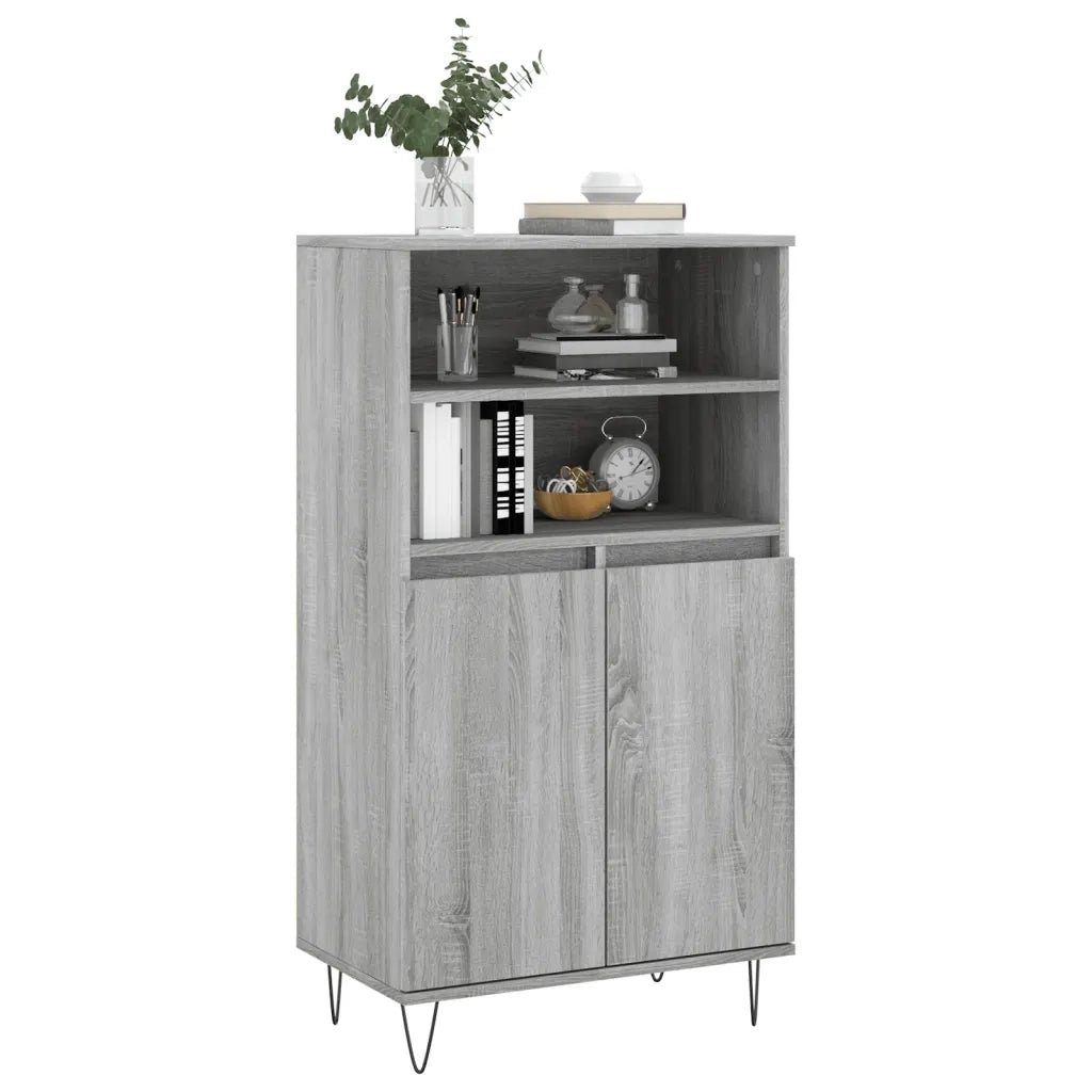 Credenza Grigio Sonoma 60x36x110 cm in Legno Multistrato 831490