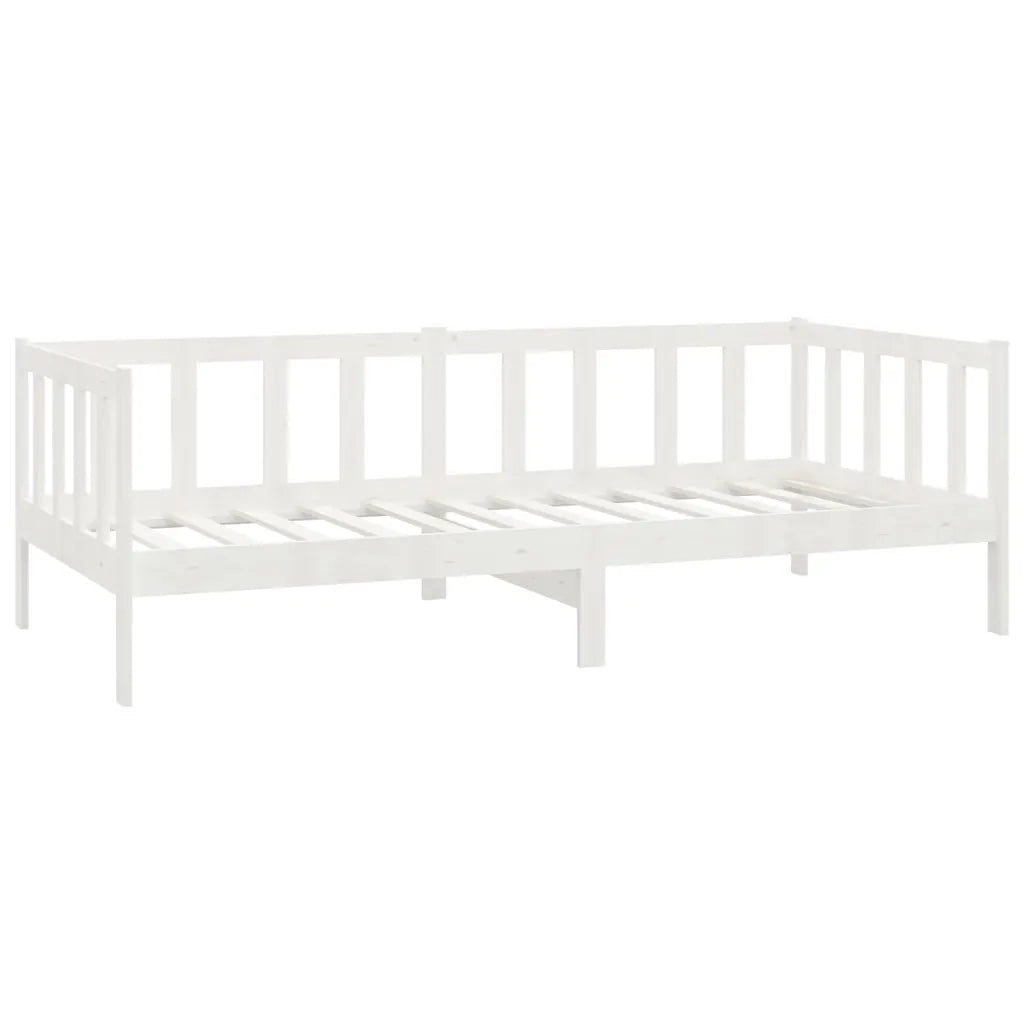Divano Letto con Materasso 90x200 cm Bianco in Legno di Pino 3083620