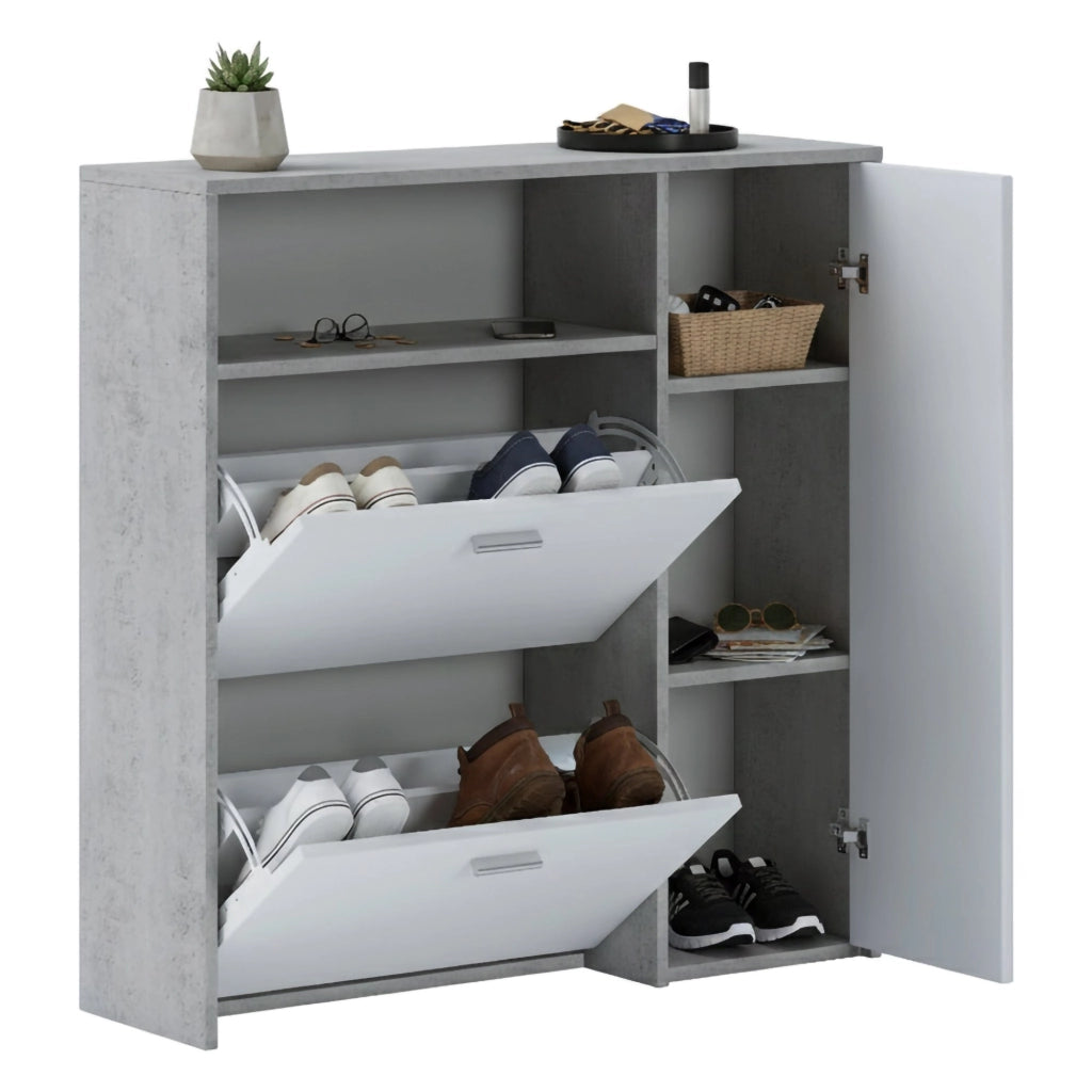 Scultore, Mobile da Ingresso 04-mag Paia, 91.5x26.6x94h cm Grigio Cemento