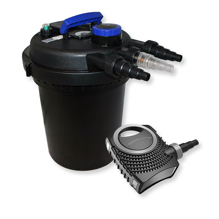 Set Filtro a pressione per laghetto 6000l Chiarificatore UVC 11W Pompa NEO8000 70W