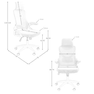 Sedia girevole da ufficio in tessuto grigio