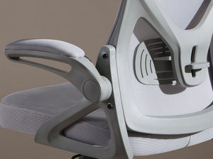 Sedia girevole da ufficio in tessuto grigio