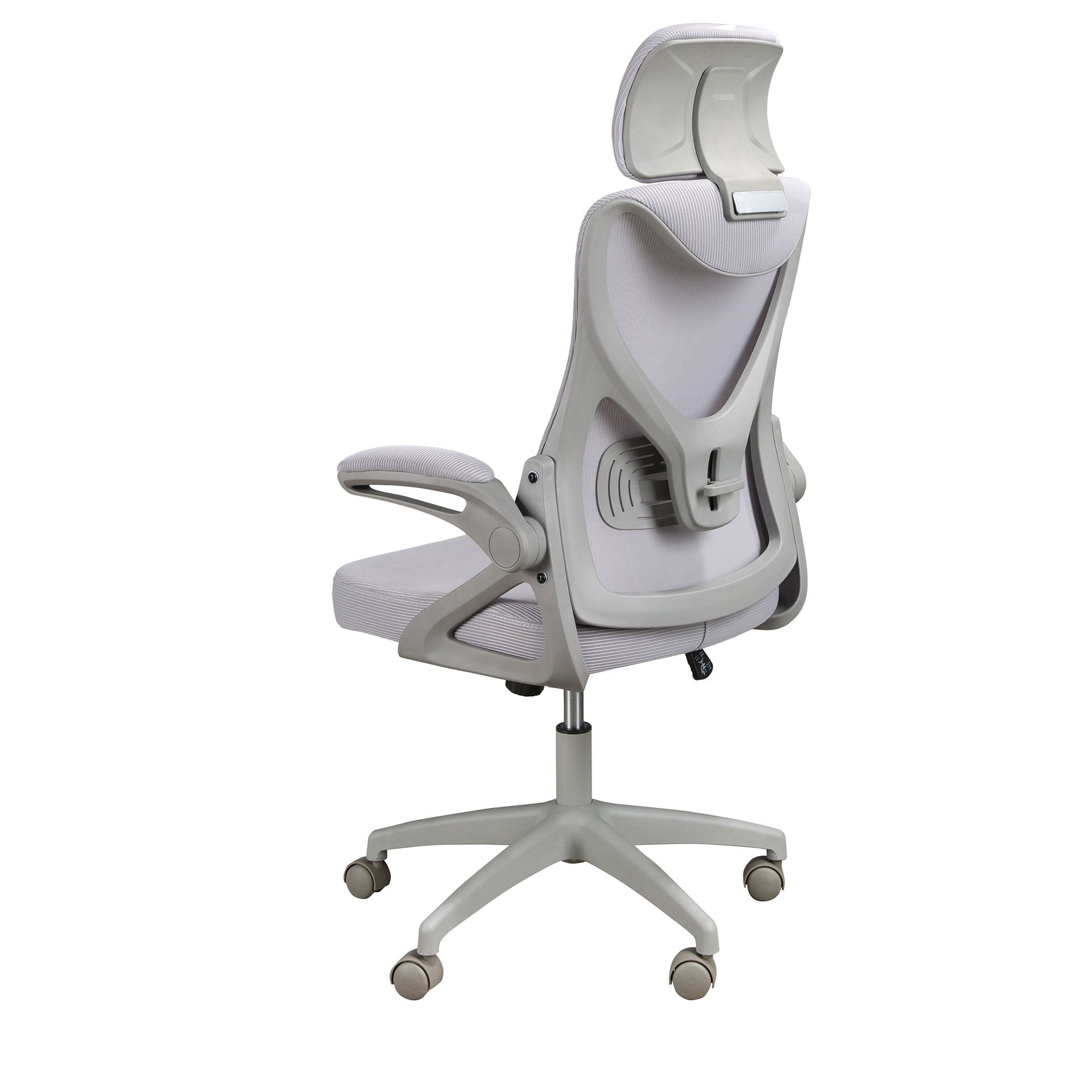 Sedia girevole da ufficio in tessuto grigio